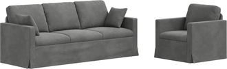 vidaXL Juego De Sof&aacute; 2 Uds. Gris Oscuro Terciopelo Vidaxl