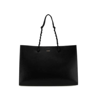 Jil Sander Black Leather Tangle Shopping Bag Borse A Mano
