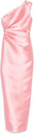 Solace London One-Shoulder Maxi Jurk - Dames - Feestkleedjes - Roze - S - Polyester - Kleedjes