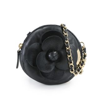 Chanel Black Leather Coin Purse/Coin Case (Pre-Owned)