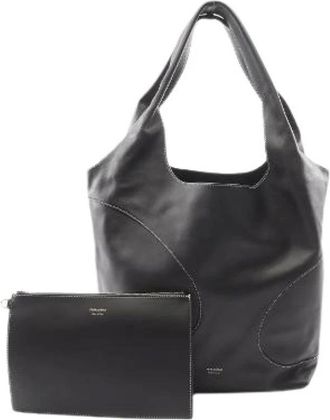 Ferragamo Pre-owned Tote Bags, female, Black, Size: ONE SIZE Pre-owned Leather Shoulder Bag