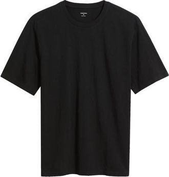 Nordstrom Slub Cotton Crewneck T-Shirt in Black at Nordstrom, Size Xxx-Large