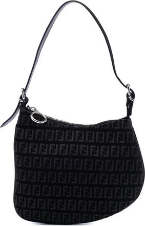 Fendi Pre-owned Shoulder Bags, female, Black, Size: ONE SIZE Pre-owned Vintage Jacquard Shoulder Bag