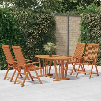vidaXL Sillas De Jard&iacute;n Plegables 4 Uds Madera Maciza De Eucalipto Vidaxl