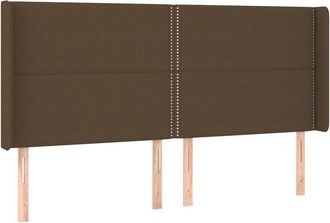 vidaXL Cabecero Con Led De Tela Marr&oacute;n Oscuro 183x16x118/128 Cm Vidaxl