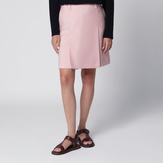 Miu Miu Gonna rosa pesca in misto lana
