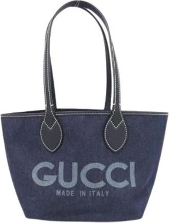 Gucci Pre-owned Tote Bags, female, Blue, Size: ONE SIZE Pre-owned Vintage Tote Bag
