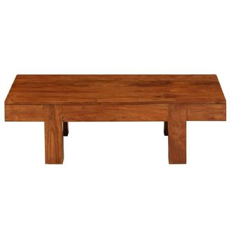 Berkfield Home Beautiful Coffee Table Solid Acacia Wood Honey Finish 100x50x30 cm in Brown | Size: 100 x 50 x 30 cm