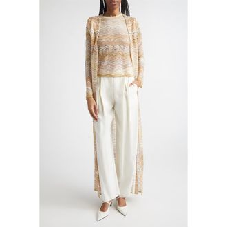 Missoni Metallic Zigzag Jacquard Duster in Light Gold Tones at Nordstrom, Size 8 Us