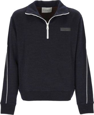 Givenchy 1/4 ZIP WOOL SWEATER Size: XL, colour: NAVY