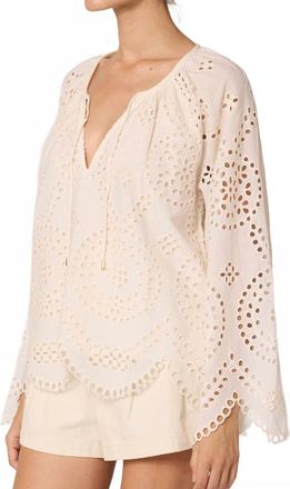 Cleobella Citali V-Neck Blouse In Beige