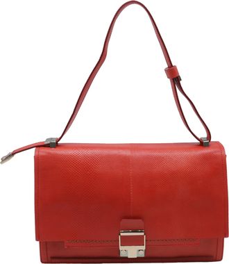 Lanvin Partition Bag in Red Snakeskin Leather