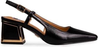 Ninety Union Womens Ninety Union 89MM Pump Black Block Heel Slingback Shoes GAL1774