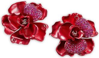 Anabela Chan Orecchini Crimson Carnelia in alluminio riciclato e rodio vermeil con pietre - Rosso