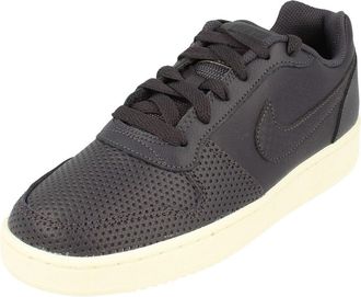Jimmy Choo London Nike Womens Ebernon Low Prem Trainers Black - Gold Atanado Veg Leather - Size UK 5.5