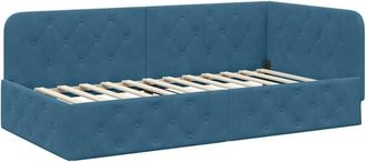 vidaXL Estructura De Cama En Esquina Azul 90 X 190 Cm Terciopelo Vidaxl
