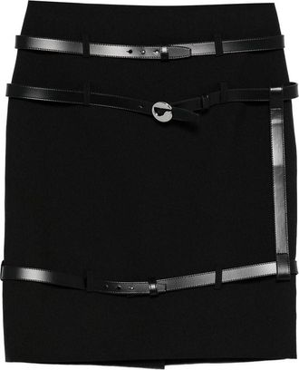 Coperni Multi Belt Black Jersey Mini Skirt