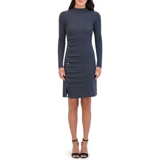 Vince Camuto Stud Accent Long Sleeve Dress in Grey at Nordstrom Rack, Size Small