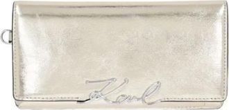 Karl Lagerfeld K/Signature Grote Portemonnee - Dames - Portefeuilles - Geel - ONE Size - Leer - Accessoires