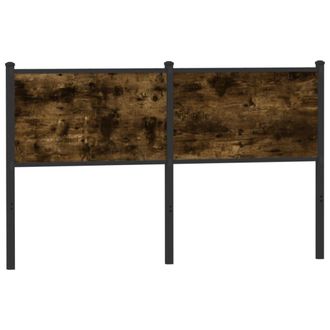 vidaXL Cabecero De Madera De Ingenier&iacute;a Y Acero Roble Ahumado 140 Cm Vidaxl