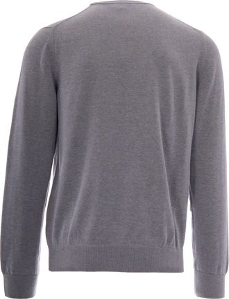 Lacoste Mens Crewneck Jumper Silver Chine Cotton Jumpers Sweater