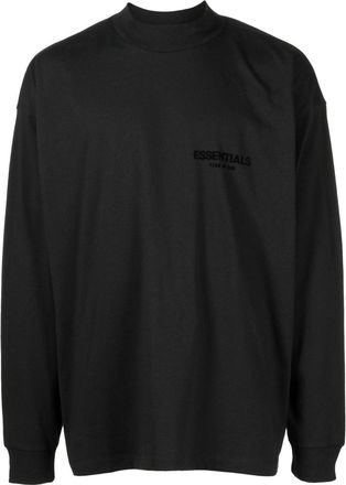 Fear of God logo-print long-sleeve T-shirt - men - Cotton - S - Black