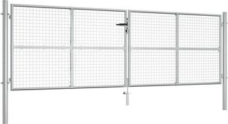 vidaXL Vidaxl - Cancello per Giardino in Acciaio Zincato 415x175cm Argento