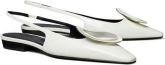 Tory Burch Patos Slingback Flat in Cloud /Silver at Nordstrom, Size 10.5