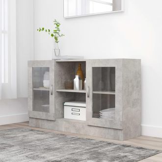 vidaXL Vitrina De Madera De Ingenier&iacute;a Gris 120x30,5x70 Cm Vidaxl