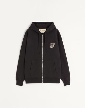 Valentino Cotton Hooded Sweatshirt With Vg Patch