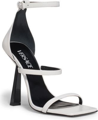 Versace Ankle Strap Sandal in Optical White at Nordstrom, Size 6.5Us