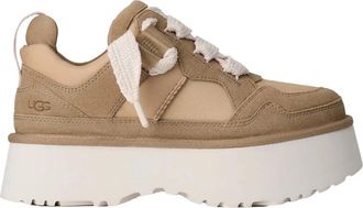 UGG Astromel Lace-up Platform Sneakers - Dames - Sneakers - Beige - 39 EU - Polyester - Schoenen