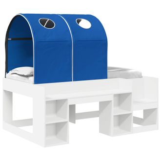 vidaXL Cama Con T&uacute;nel 4 Pcs Blanco Y Azul Madera De Ingenier&iacute;a Vidaxl