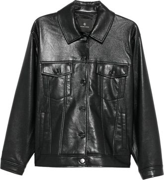 Anine Bing Rory Jacket - Black Recycled Leather