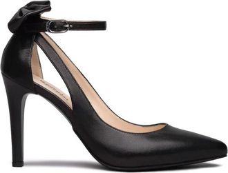 Nero Giardini Zwarte leren hakken met strikdetail - Dames - Pumps - Zwart - 39 EU - Schoenen