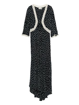 Rixo dotted lace dress - Nero