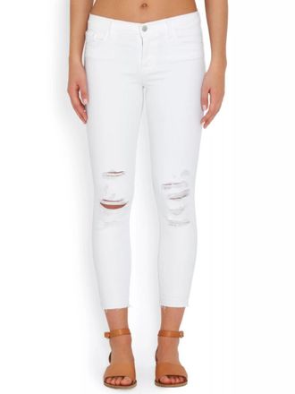 J Brand White Distressed Skinny Jeans Size 25/63