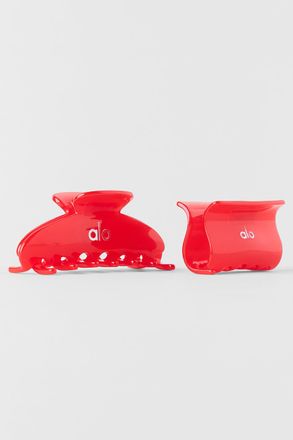 Alo | Effortless Claw Clip (2-Pack) in Bright Red