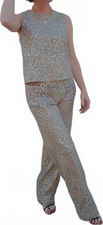 Fate Womens Shimmer Leopard Wide Leg Pants In Champagne