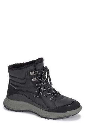 BareTraps Maine Waterproof Faux Fur Lining Sporty Boot in Black at Nordstrom Rack, Size 5.5
