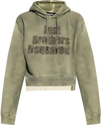 Dsquared2 Felpa con cappuccio e logo - Verde