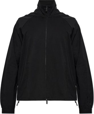 Emporio Armani Sweatshirt met geborduurd logo op de mouw - Heren - Vesten met rits - Zwart - 2XL - Katoen - Hoodies & sweatvesten