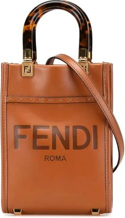 Fendi Borsa shopper Sunshine mini in pelle 2010-2024 - Marrone