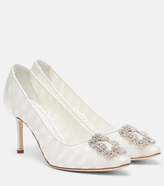 Manolo Blahnik Hangisi embellished organza pumps