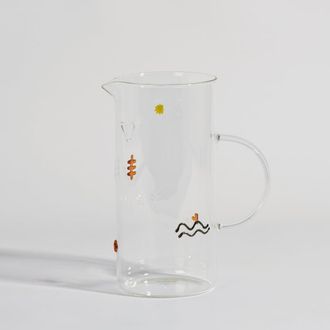 Maisons du monde Jarra de vidrio con motivos multicolor de 1,34 L
