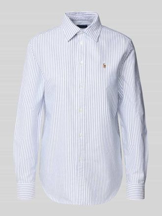 Polo Ralph Lauren Regular Fit Hemdbluse mit Logo-Stitching in Hellblau, Gr&ouml;&szlig;e S