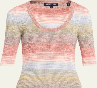 Veronica Beard Archibald Striped Knit Pullover