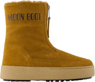 Moon Boot Lara Enkellaarsjes - Dames - Winterlaarzen - Bruin - 40 EU - Leer - Schoenen