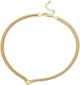 Savvy Cie Jewels Gold Plated Flat Woven Necklace