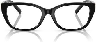 Tiffany & Co. 54mm Pillow Optical Glasses in Shiny Black at Nordstrom